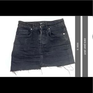 Zara Black Jean Skirt